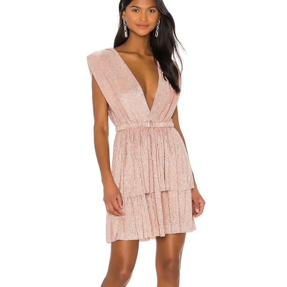 Sabina Musayev Blush Tiered Mini Dress